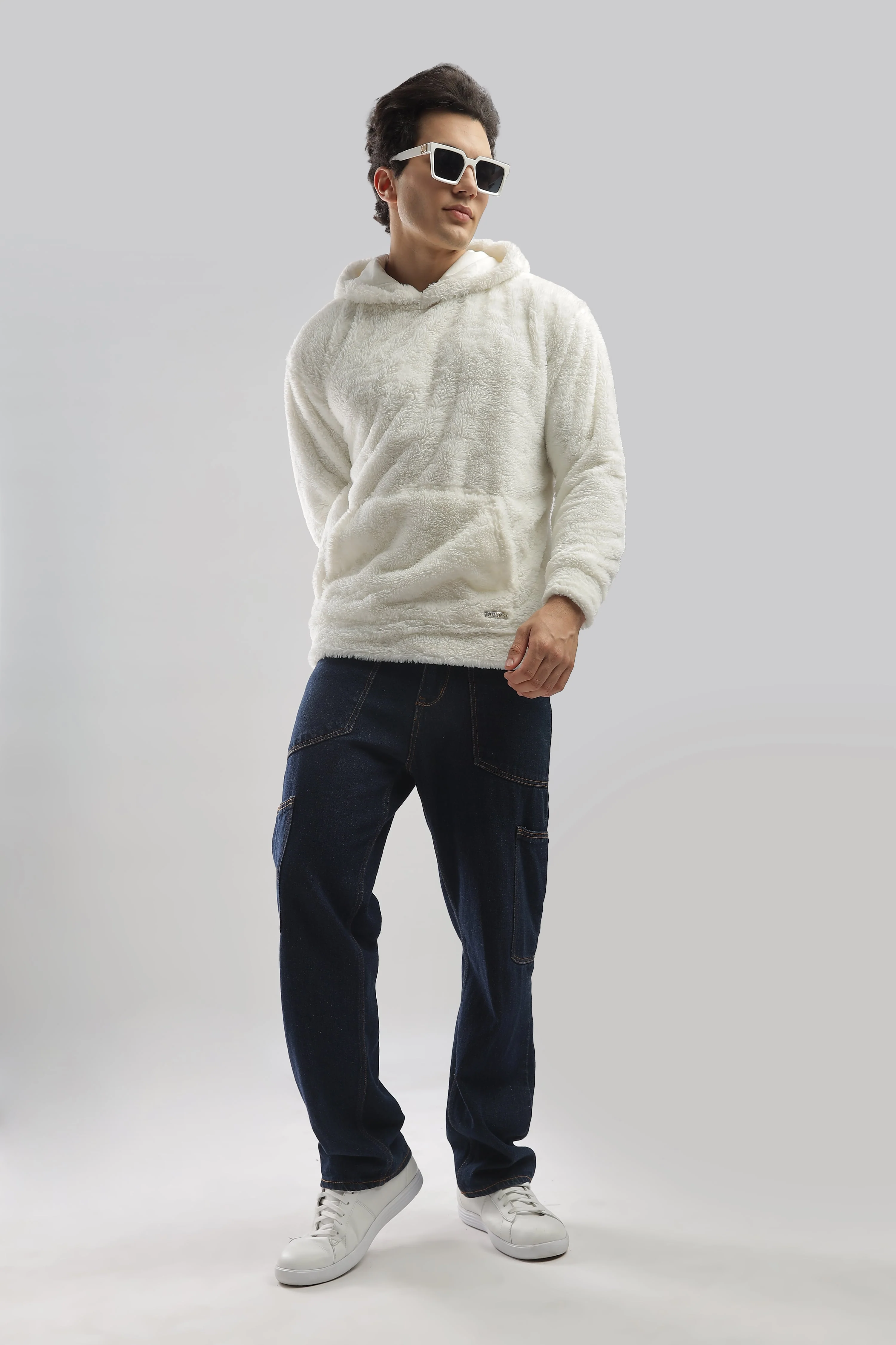 Artic Wolf White Oversized Hoodie - Image 11