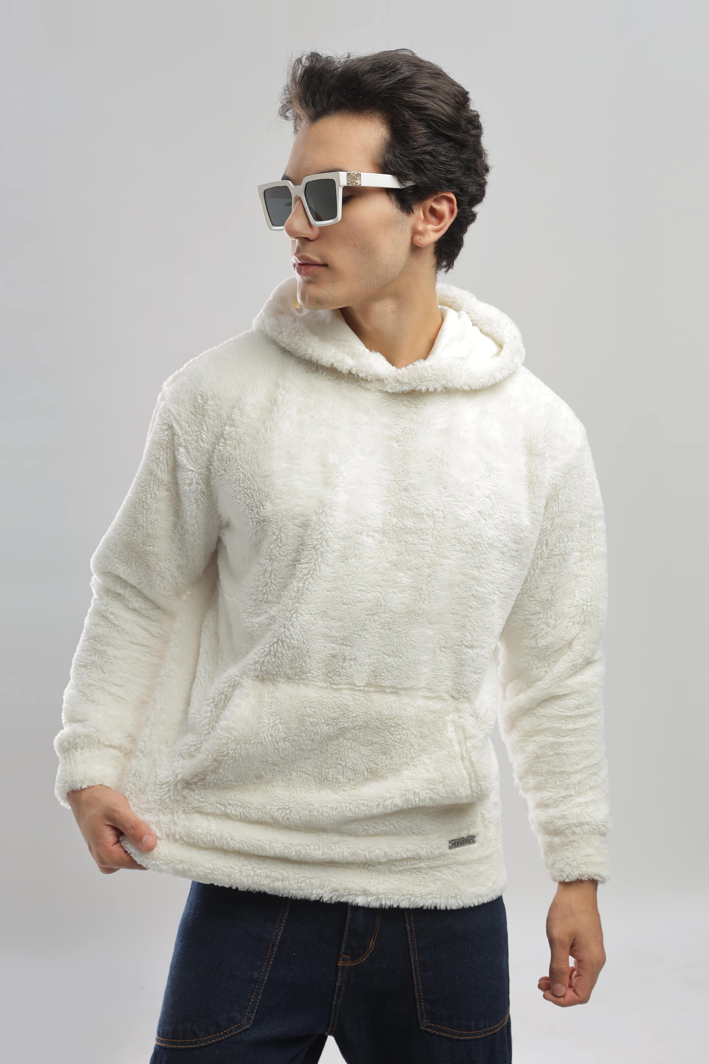 Artic Wolf White Oversized Hoodie - Image 13