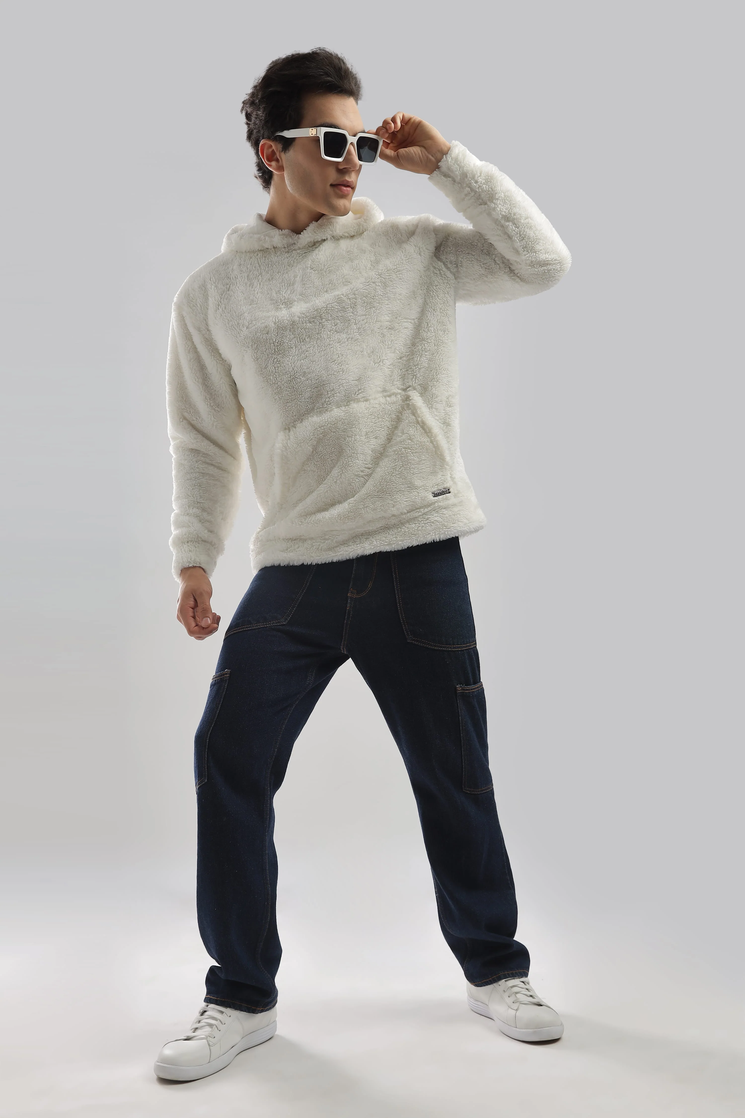 Artic Wolf White Oversized Hoodie - Image 14
