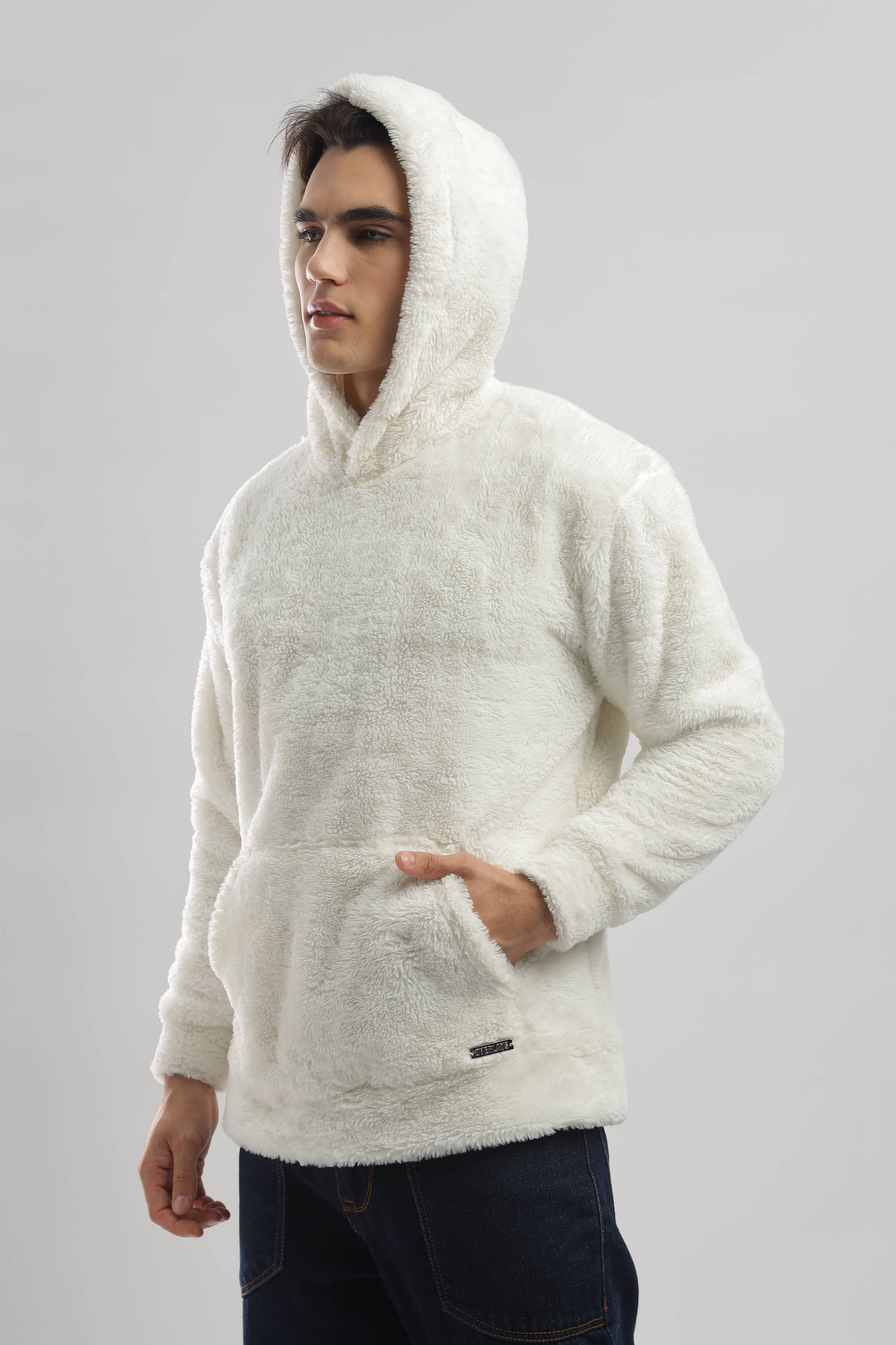 Artic Wolf White Oversized Hoodie - Image 3