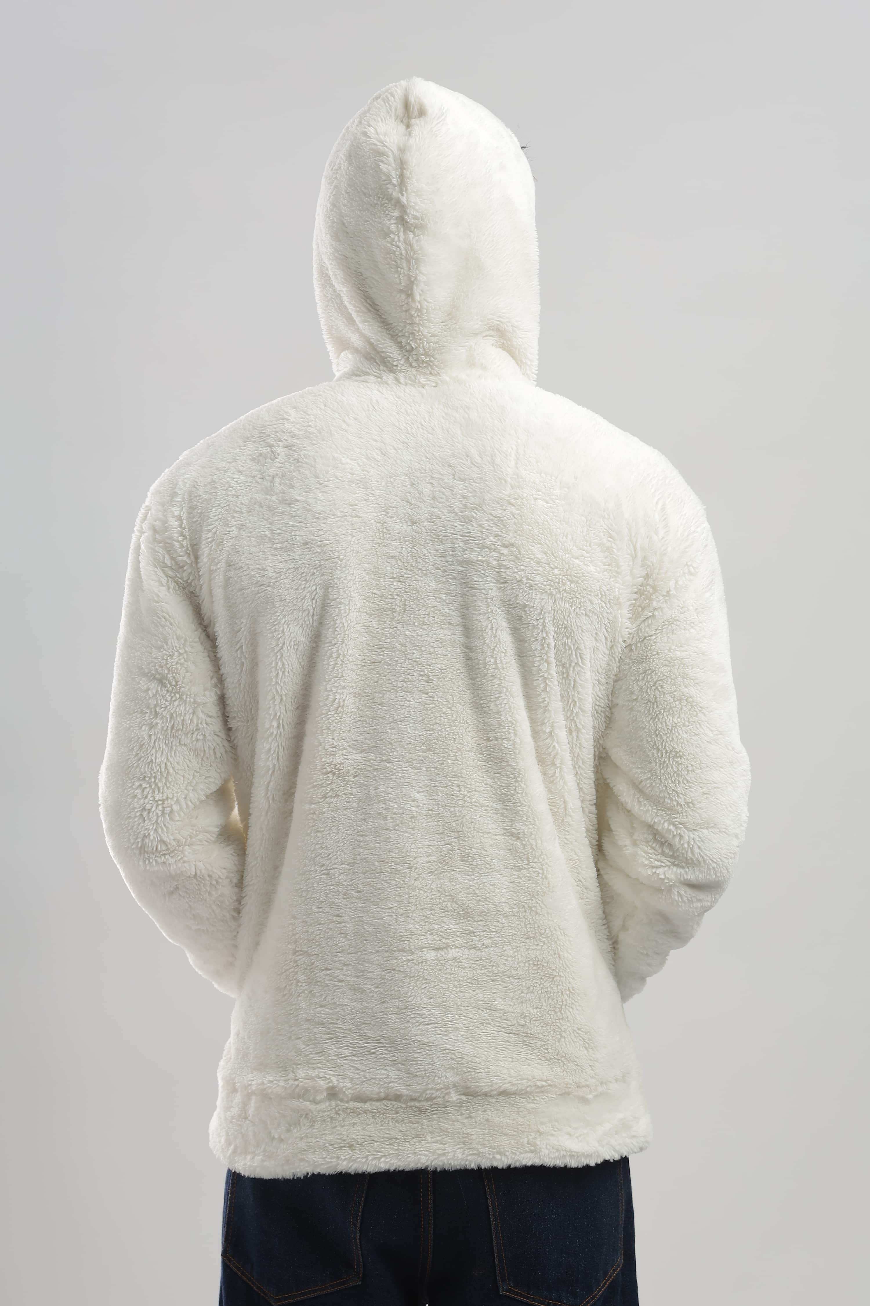 Artic Wolf White Oversized Hoodie - Image 8