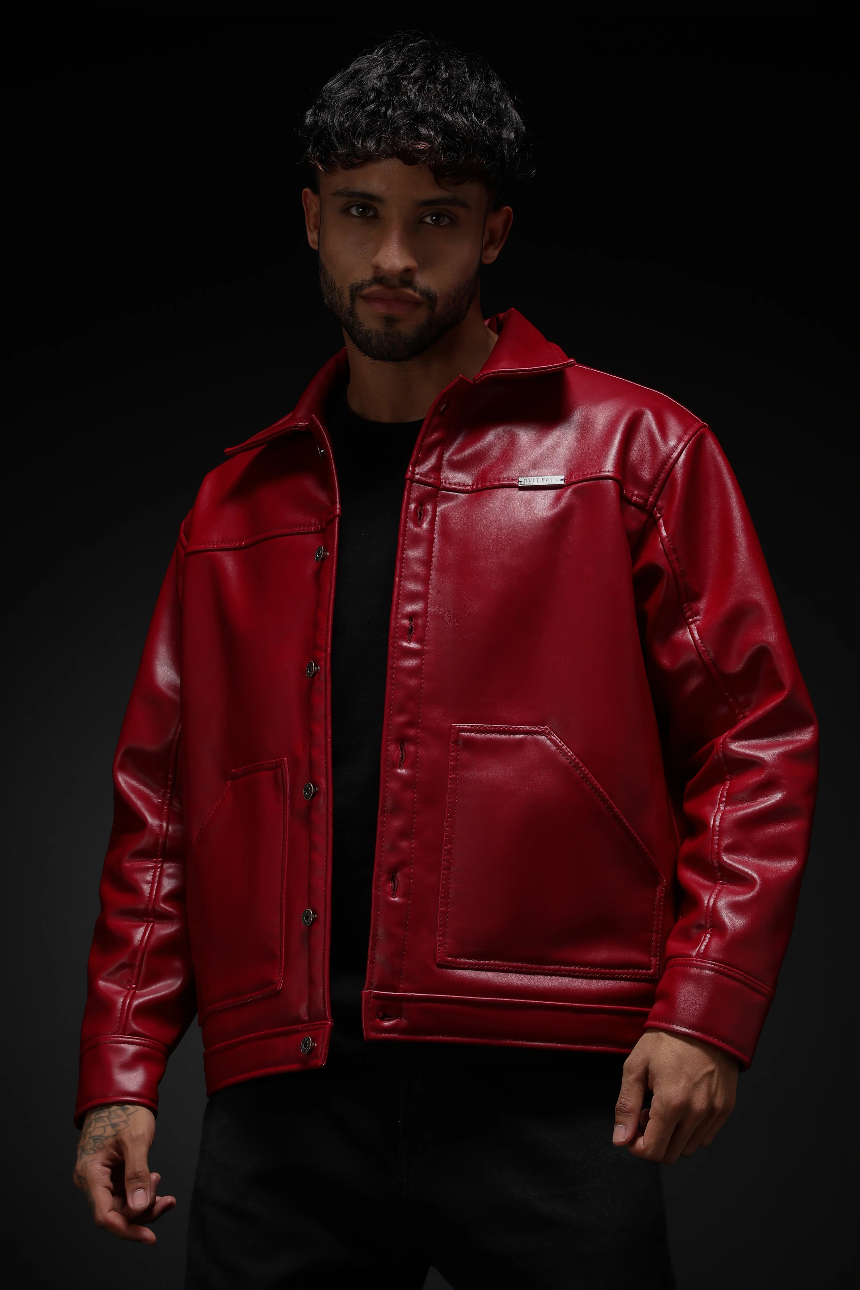 Cherry Drift Faux Leather Jacket - Image 13