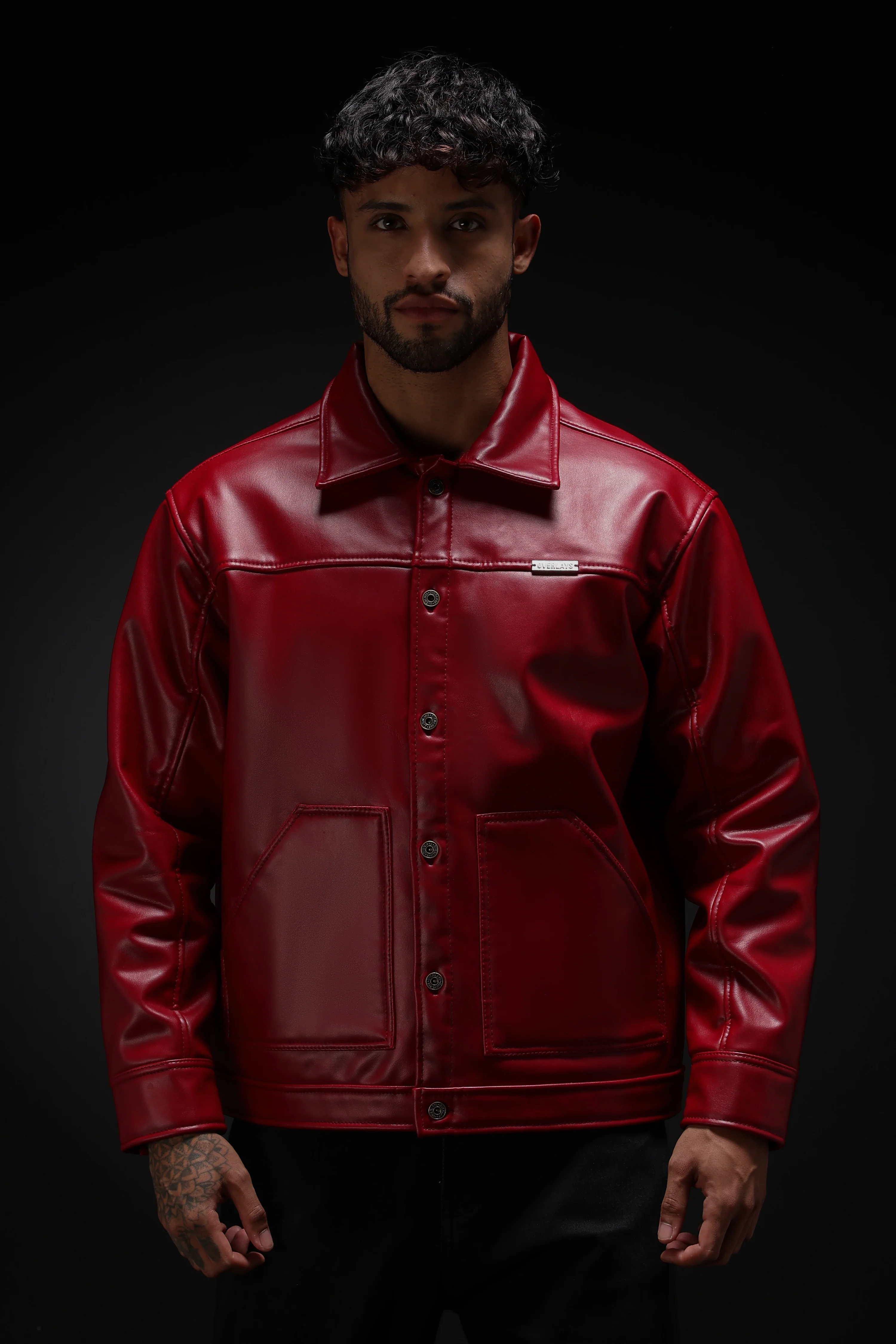 Cherry Drift Faux Leather Jacket - Image 3