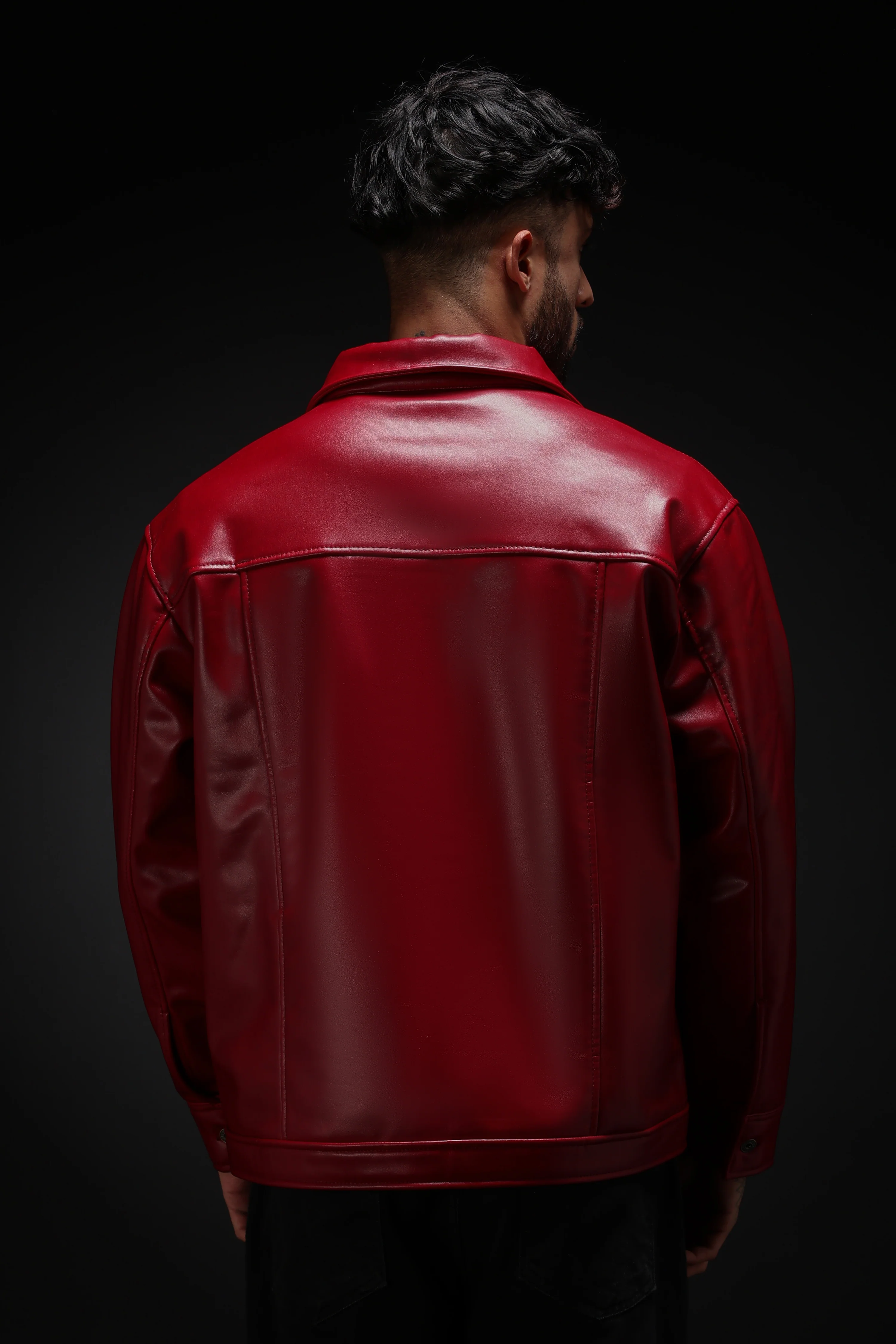 Cherry Drift Faux Leather Jacket - Image 4