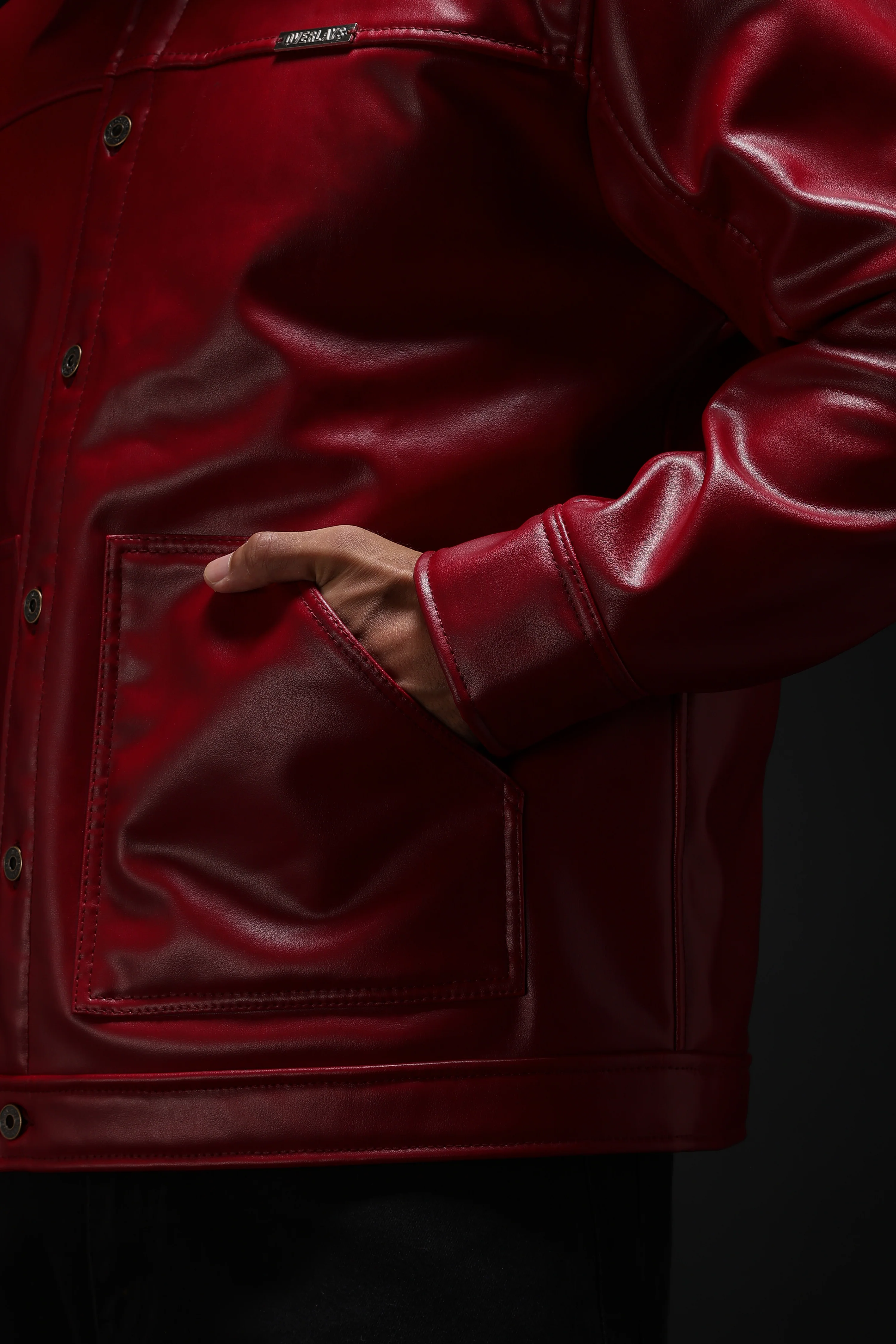 Cherry Drift Faux Leather Jacket - Image 6