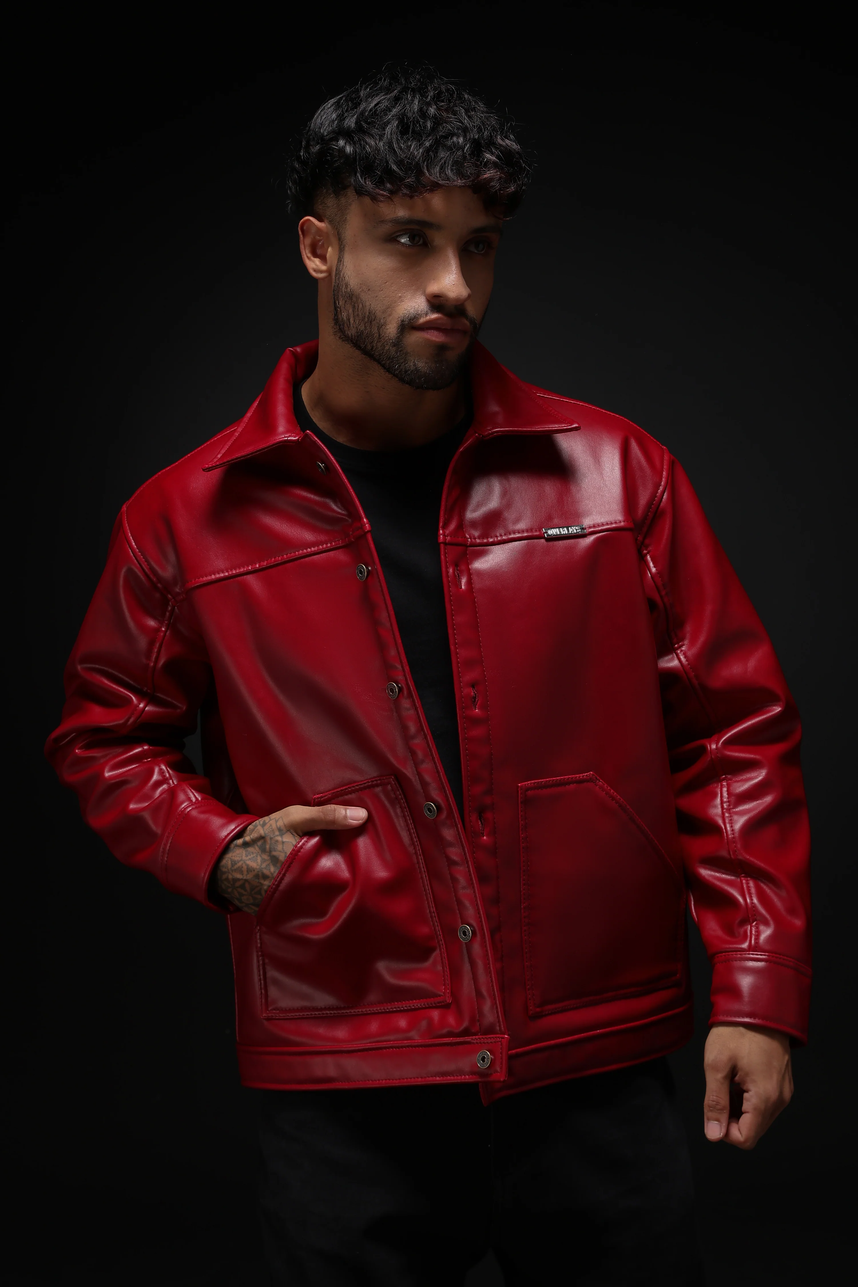 Cherry Drift Faux Leather Jacket - Image 8