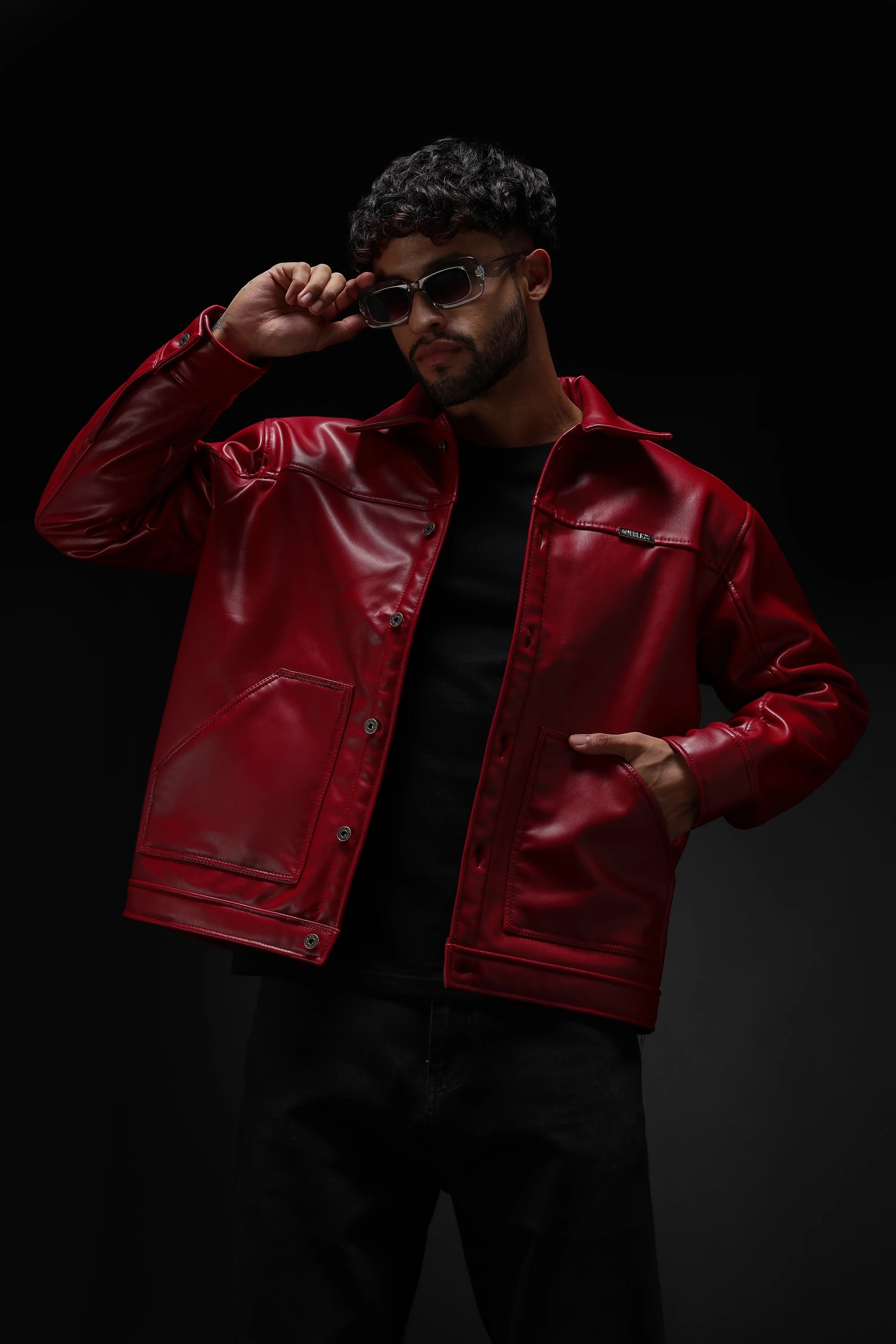 Cherry Drift Faux Leather Jacket - Image 9