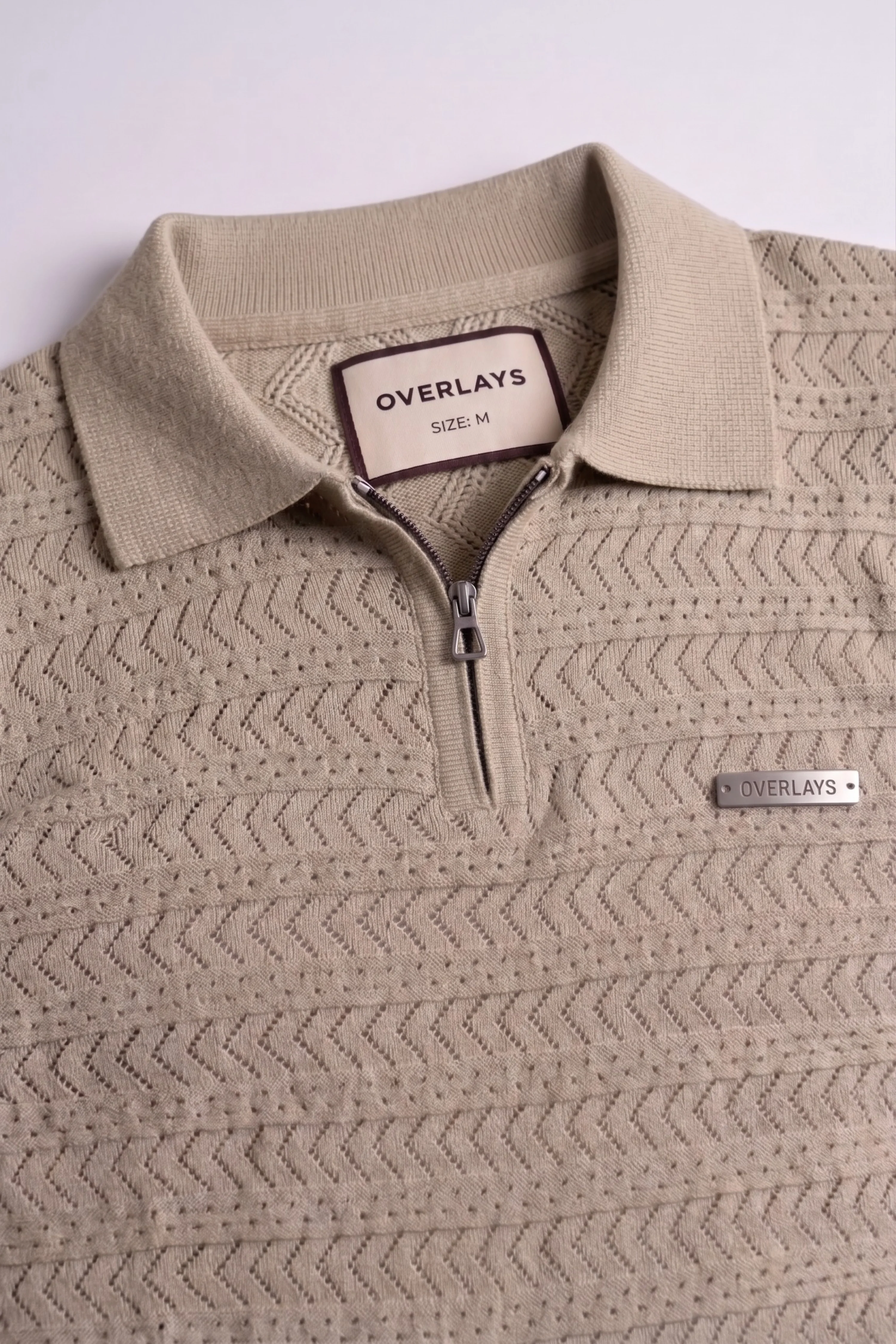 Desert Weave Tan Regular Fit Polo - Image 3
