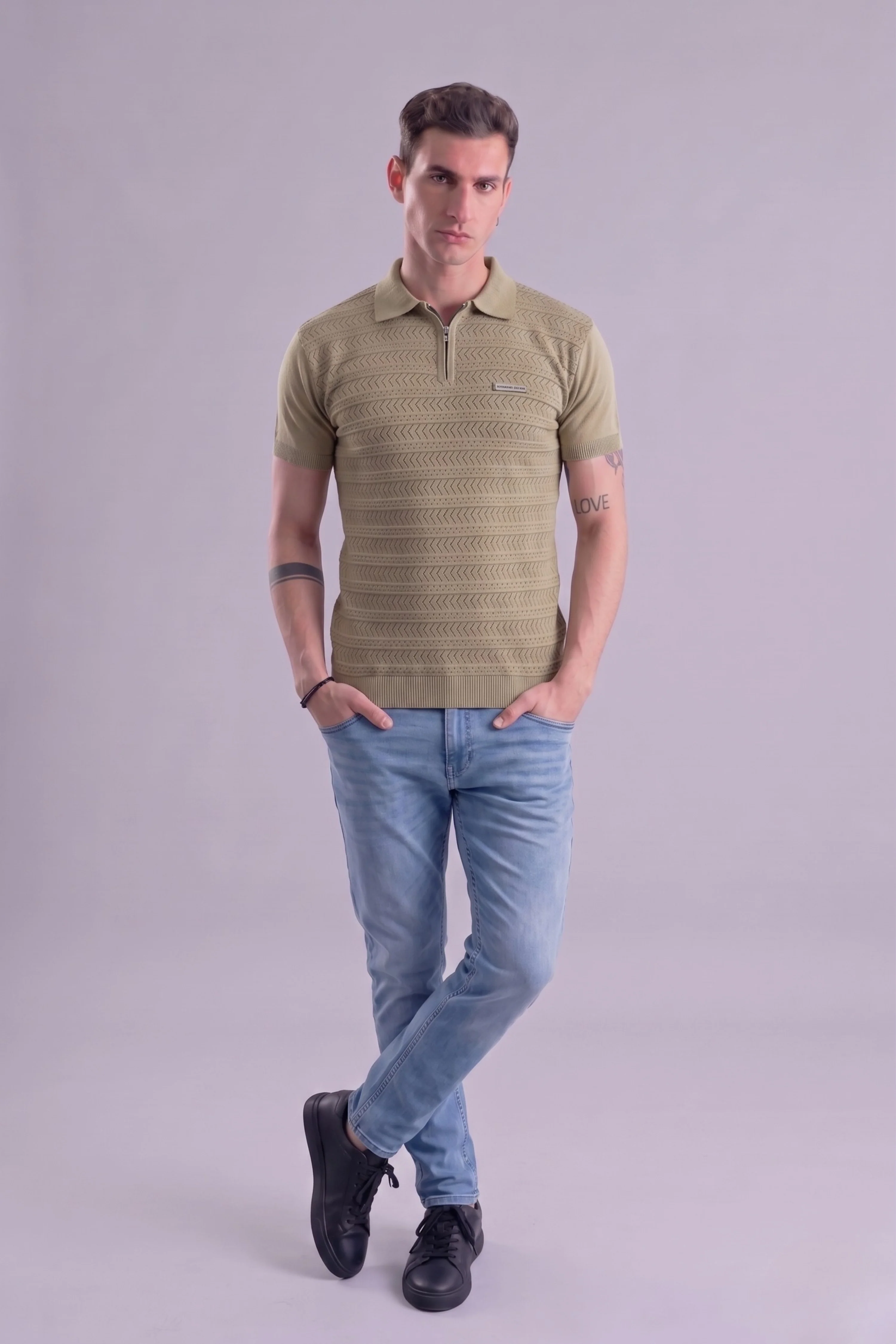 Desert Weave Tan Regular Fit Polo - Image 5