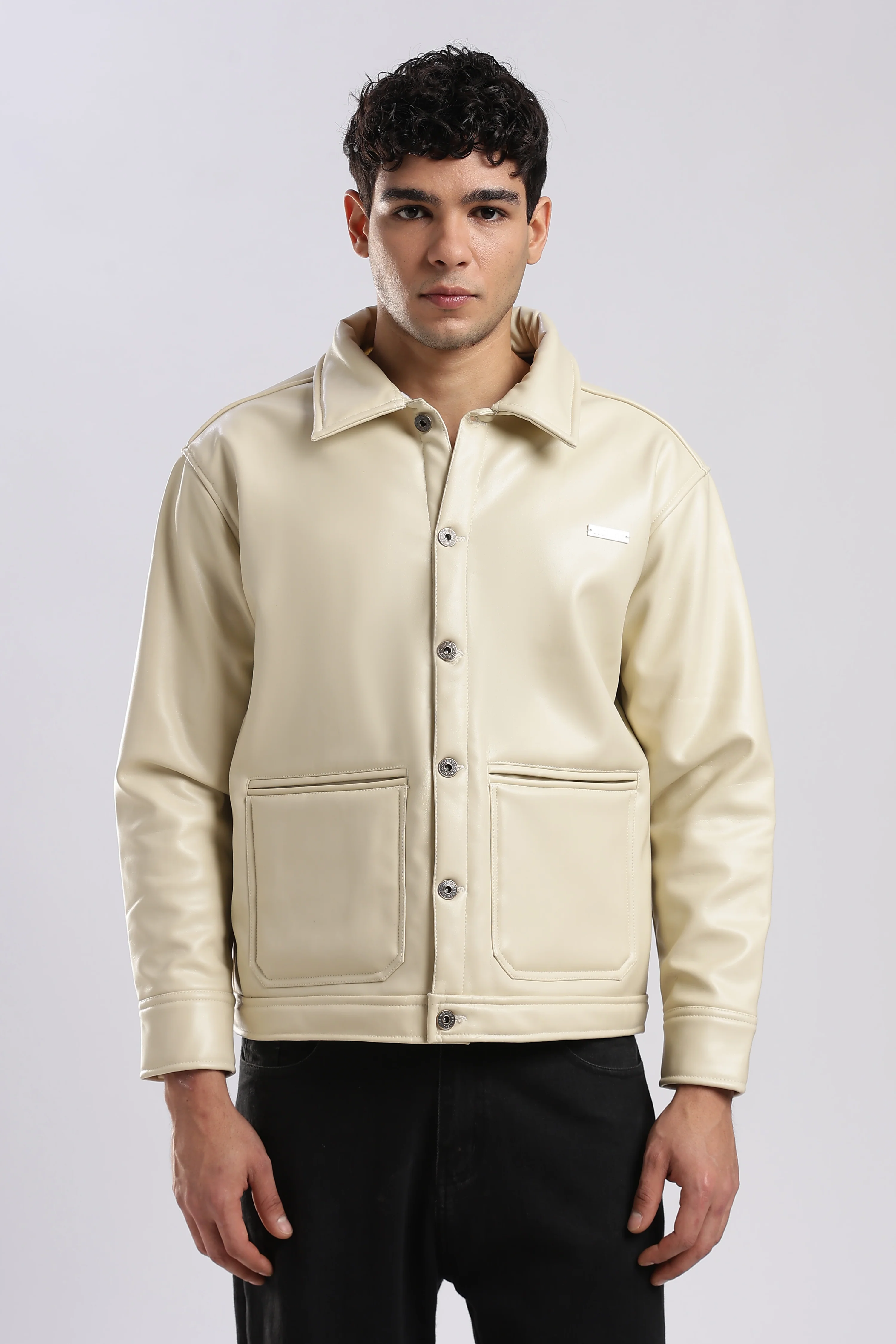 Fawn Drift Faux Leather Jacket - Image 4