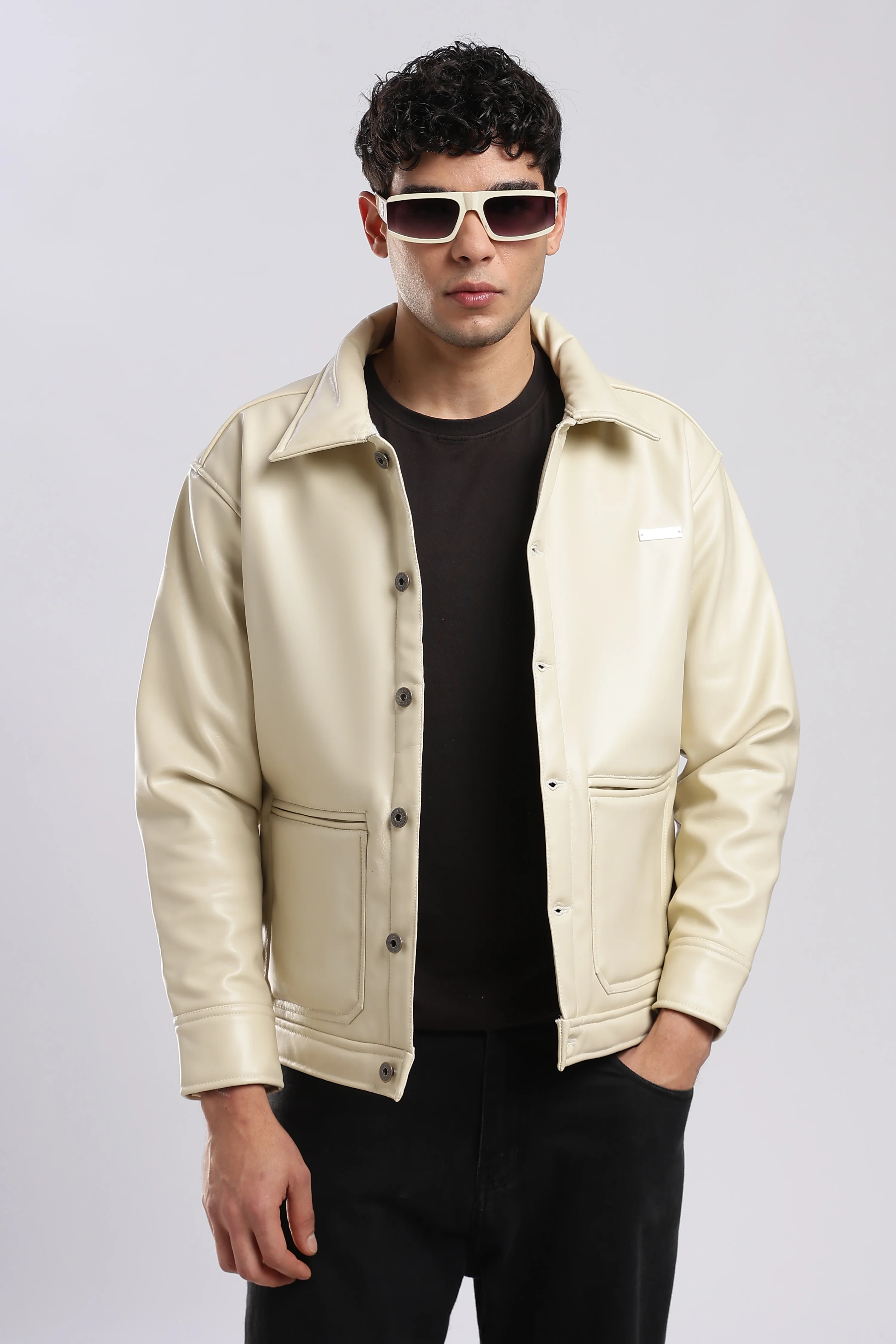 Fawn Drift Faux Leather Jacket - Image 7