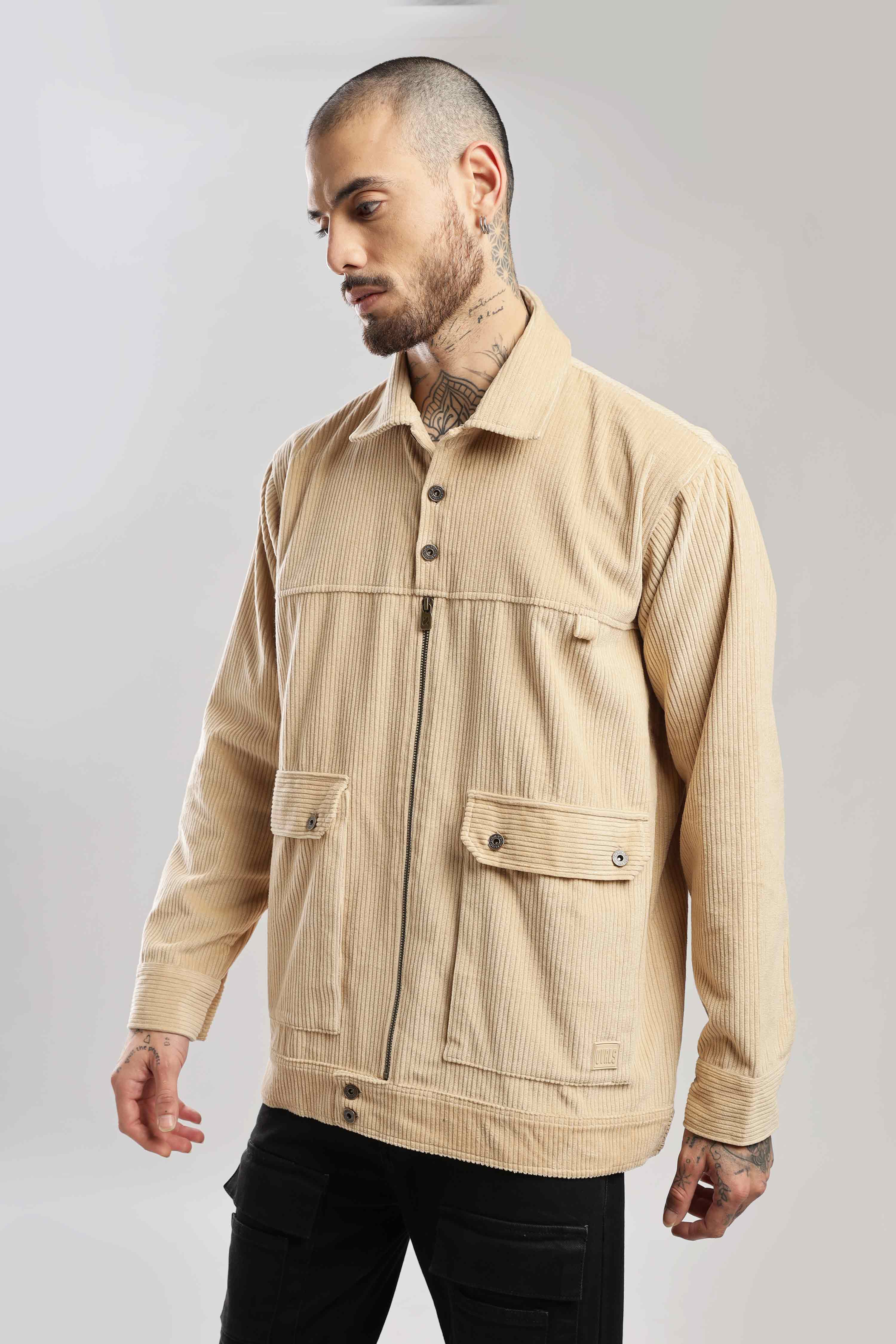 Fawn Textured Corduroy Shaket - Image 3