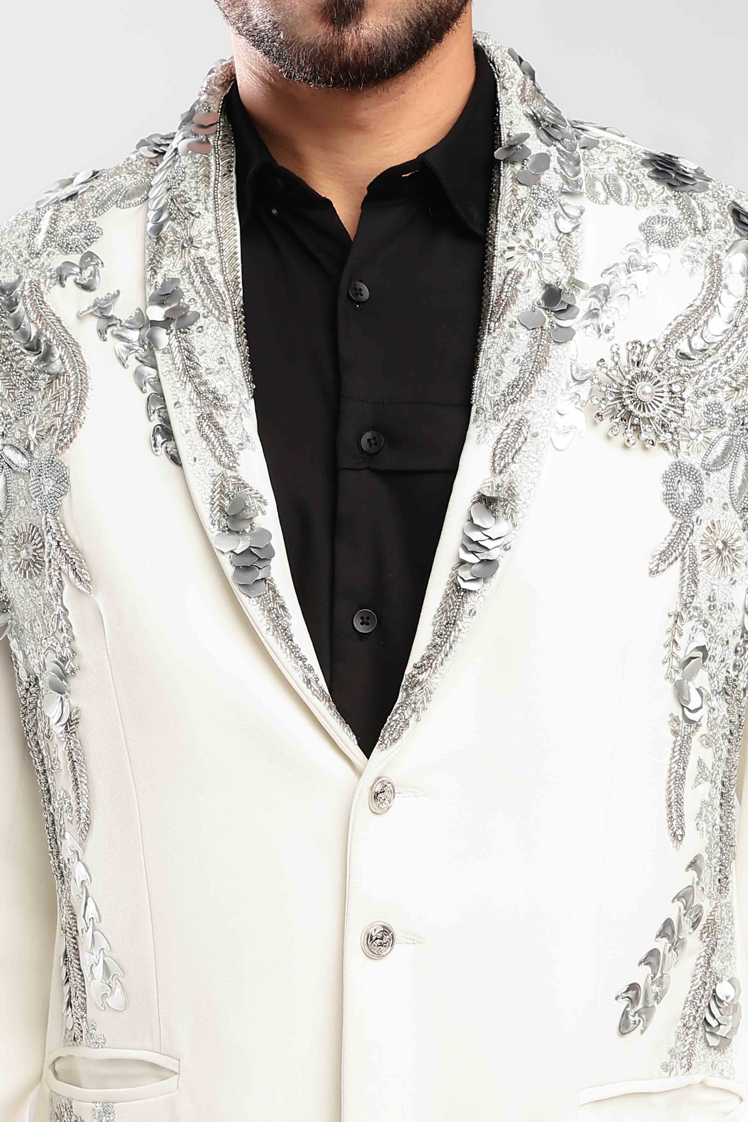 Gilded Inlay Zardozi Suit - Image 4