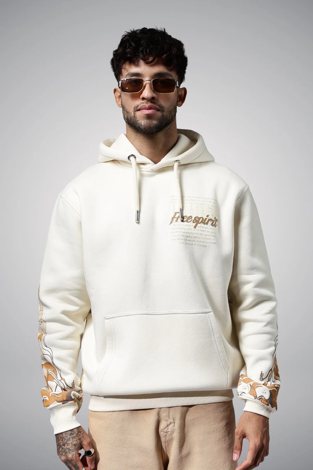 Liberation Beige Oversized Hoodie - Image 6