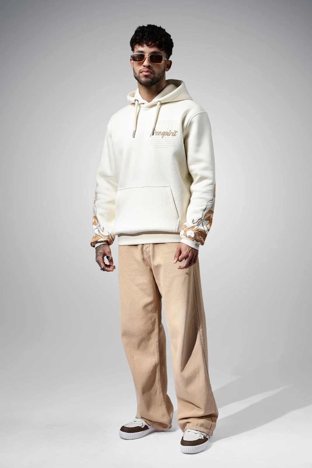 Liberation Beige Oversized Hoodie - Image 9