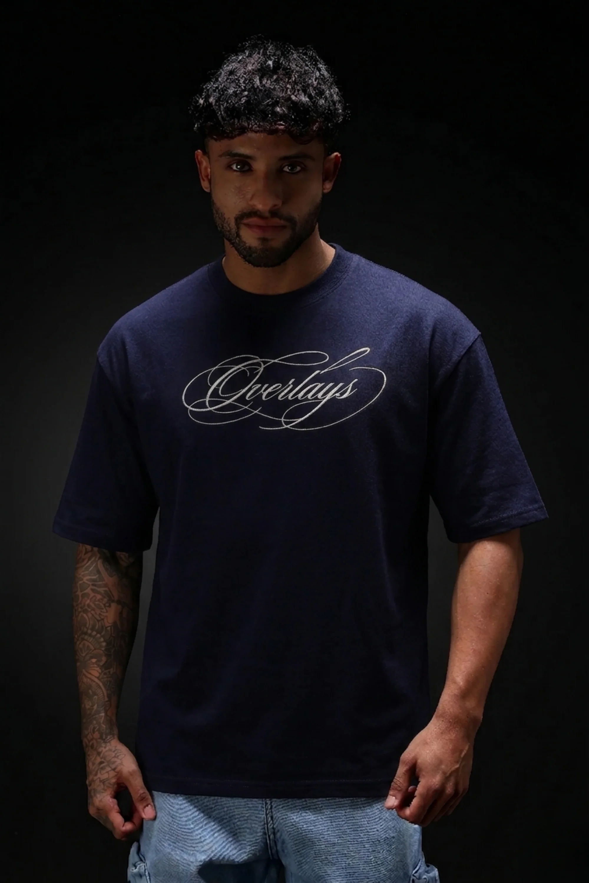 Midnight Bloom Navy Oversized T-shirt - Image 3