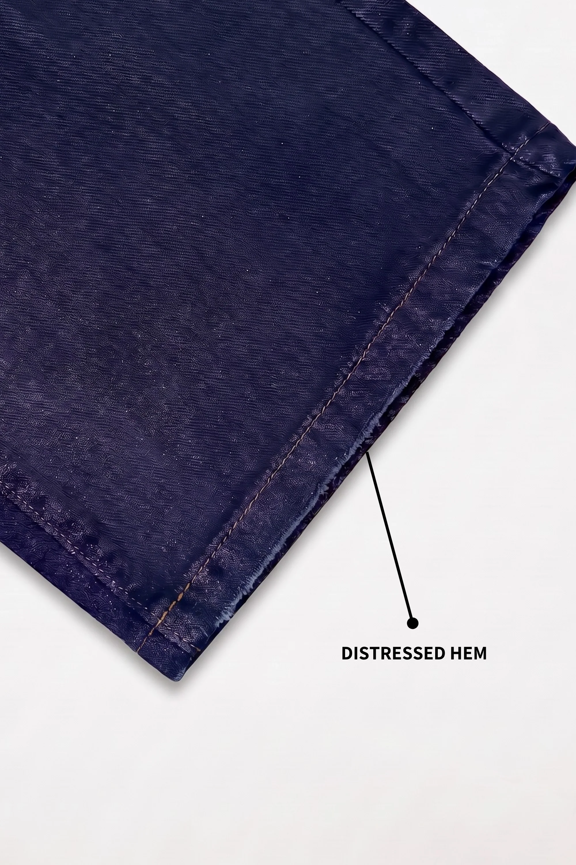 Navy Fade Wash Distressed Baggy Denim - Image 5