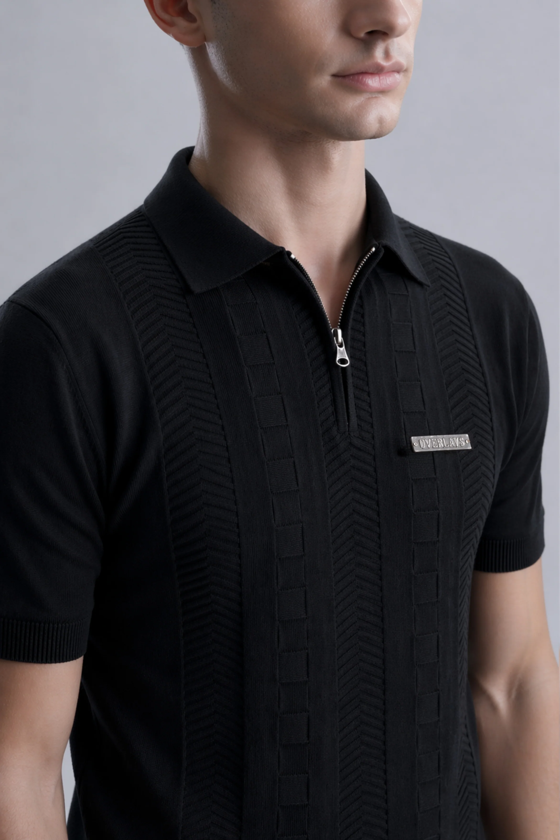 Noir Luxe Black Regular Fit Polo - Image 4