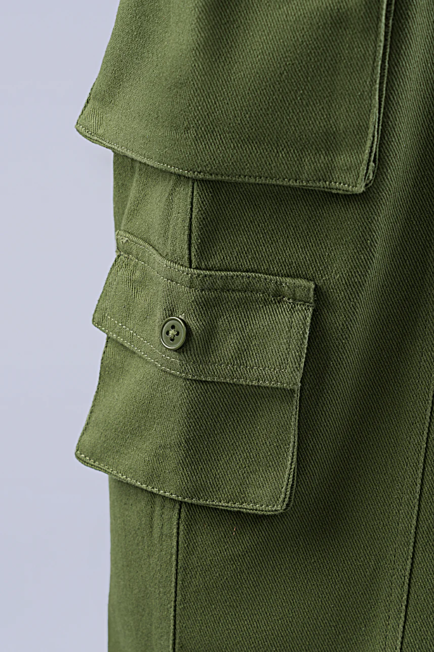 Olive Green Men's Cargo Pants - Image 4