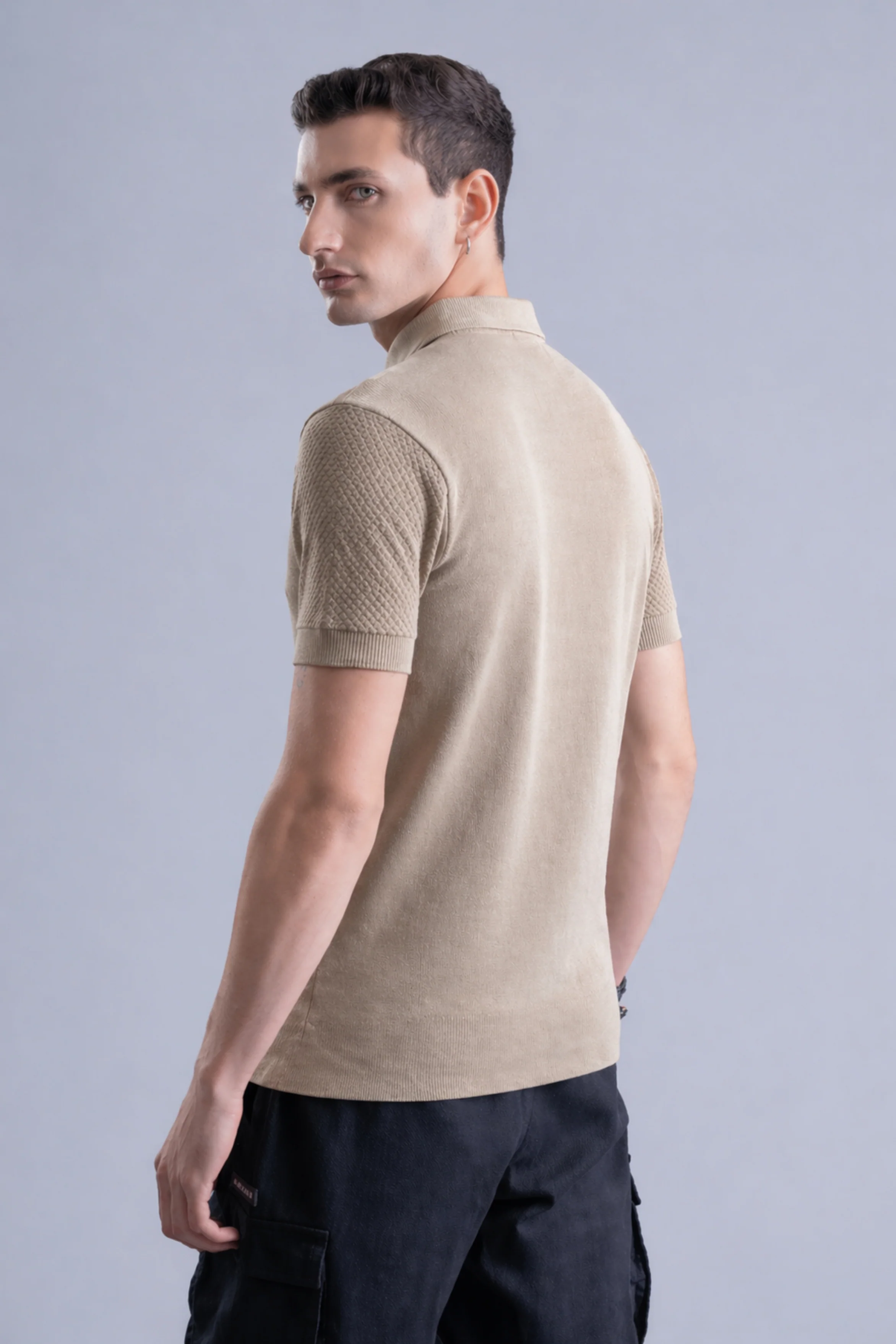 Sahara Drift Tan Regular Fit Polo - Image 6