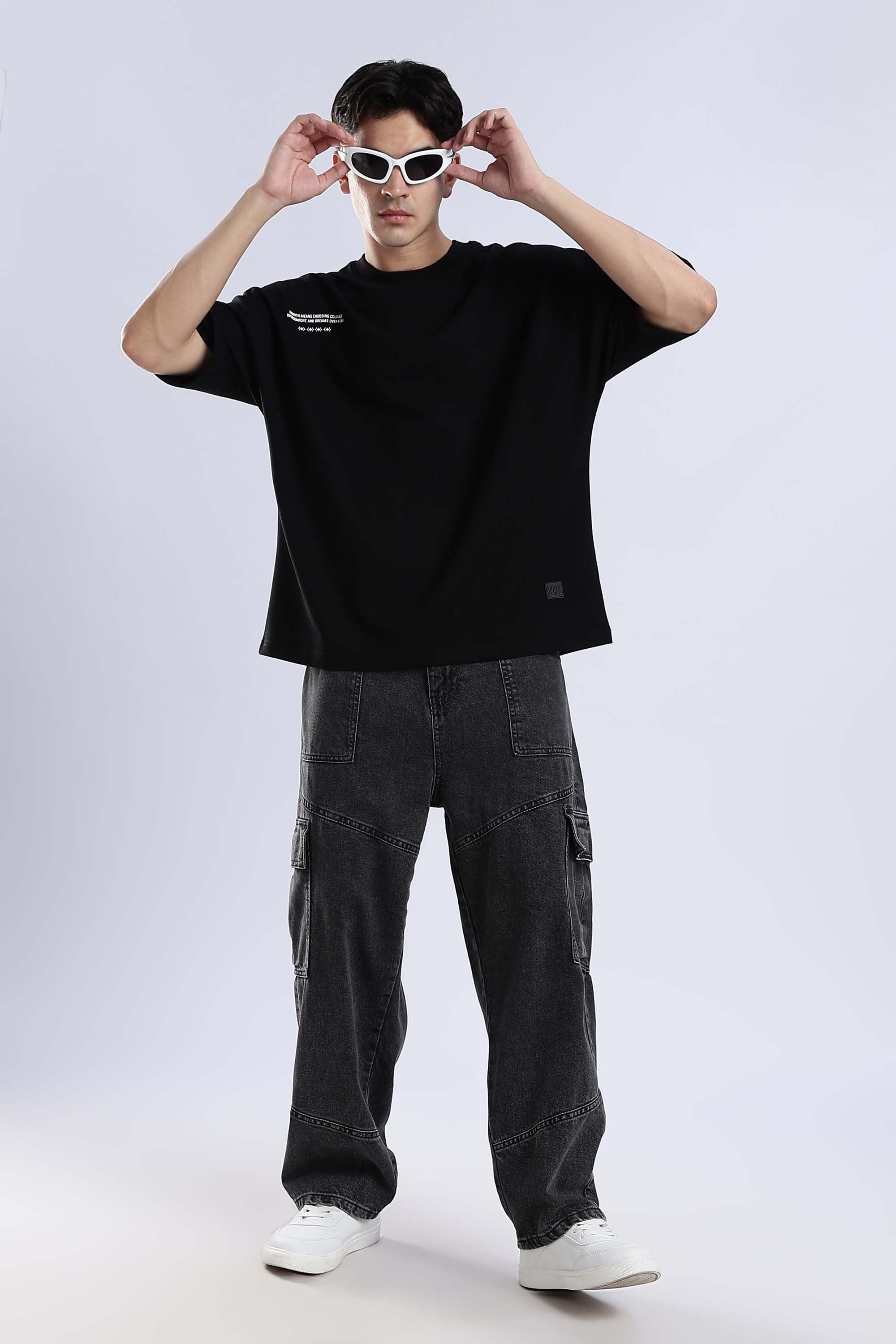 Shadow Wings Black Oversized T-Shirt - Image 11