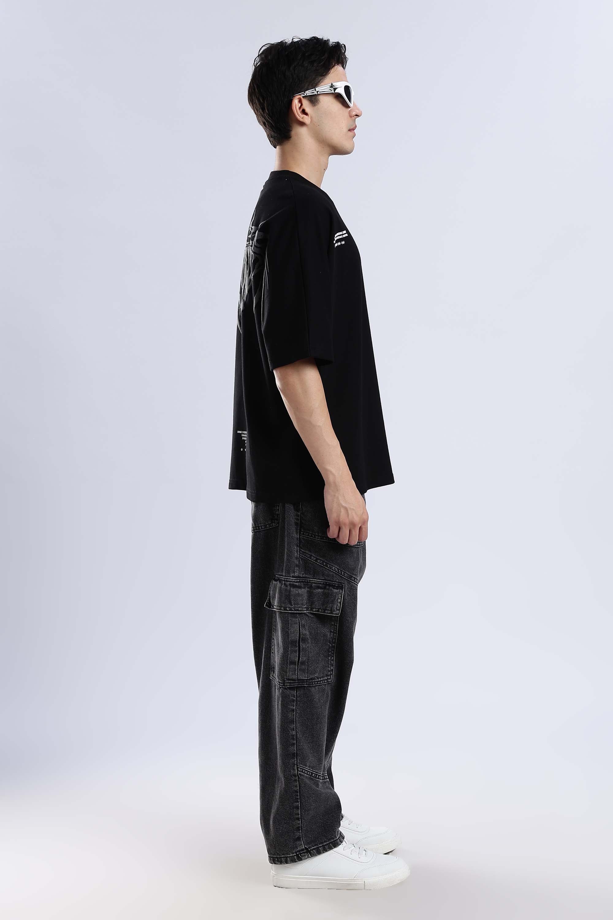 Shadow Wings Black Oversized T-Shirt - Image 6