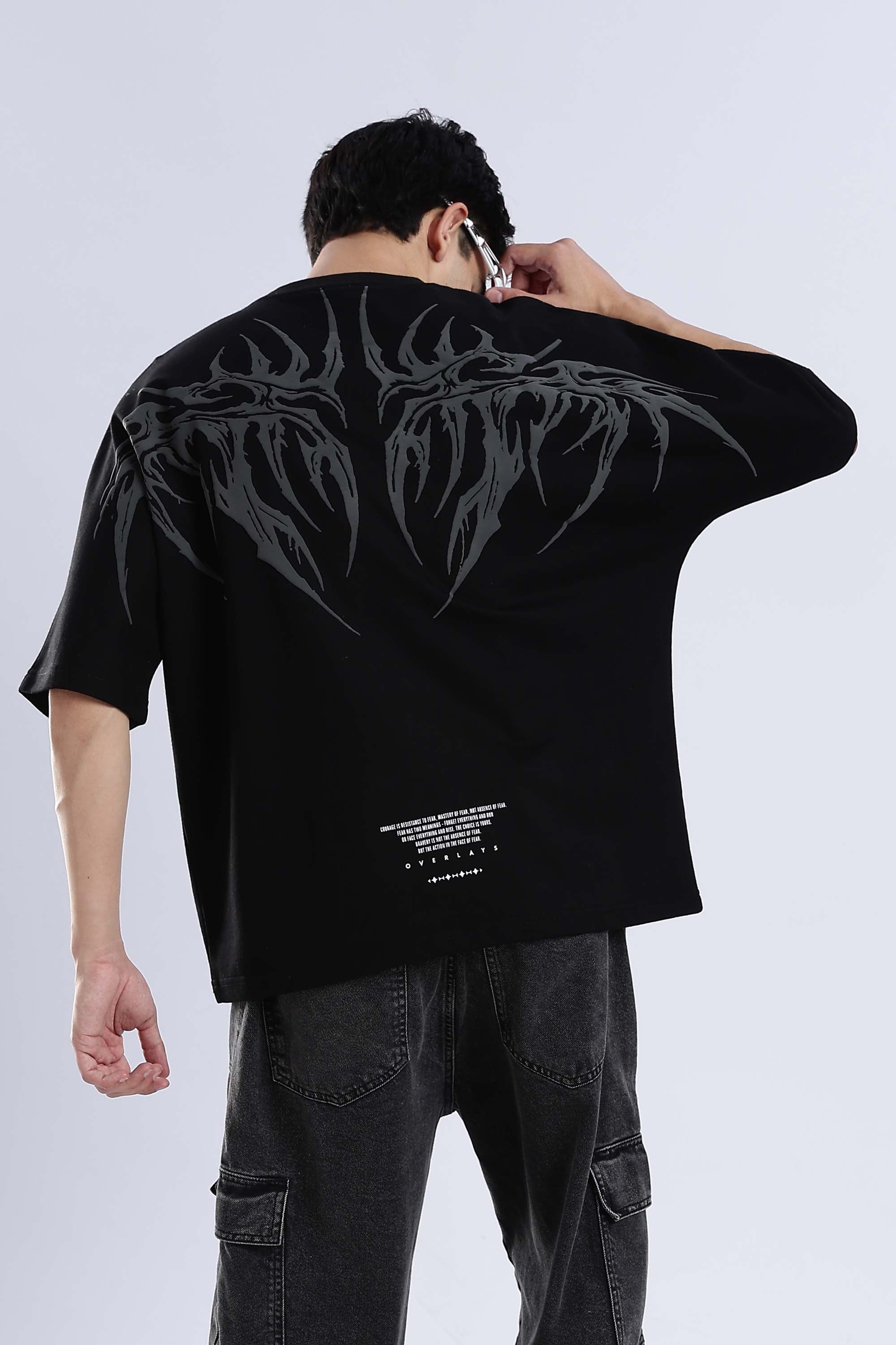 Shadow Wings Black Oversized T-Shirt - Image 7