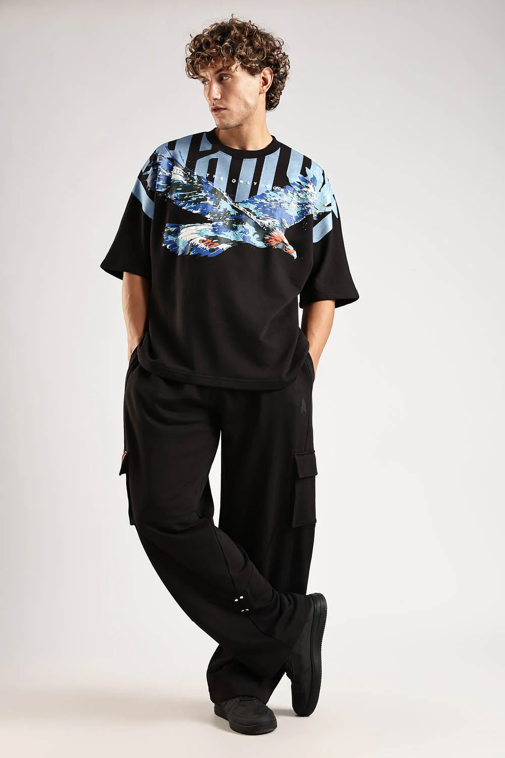 Sky Walker Black Oversized T-Shirt - Image 3