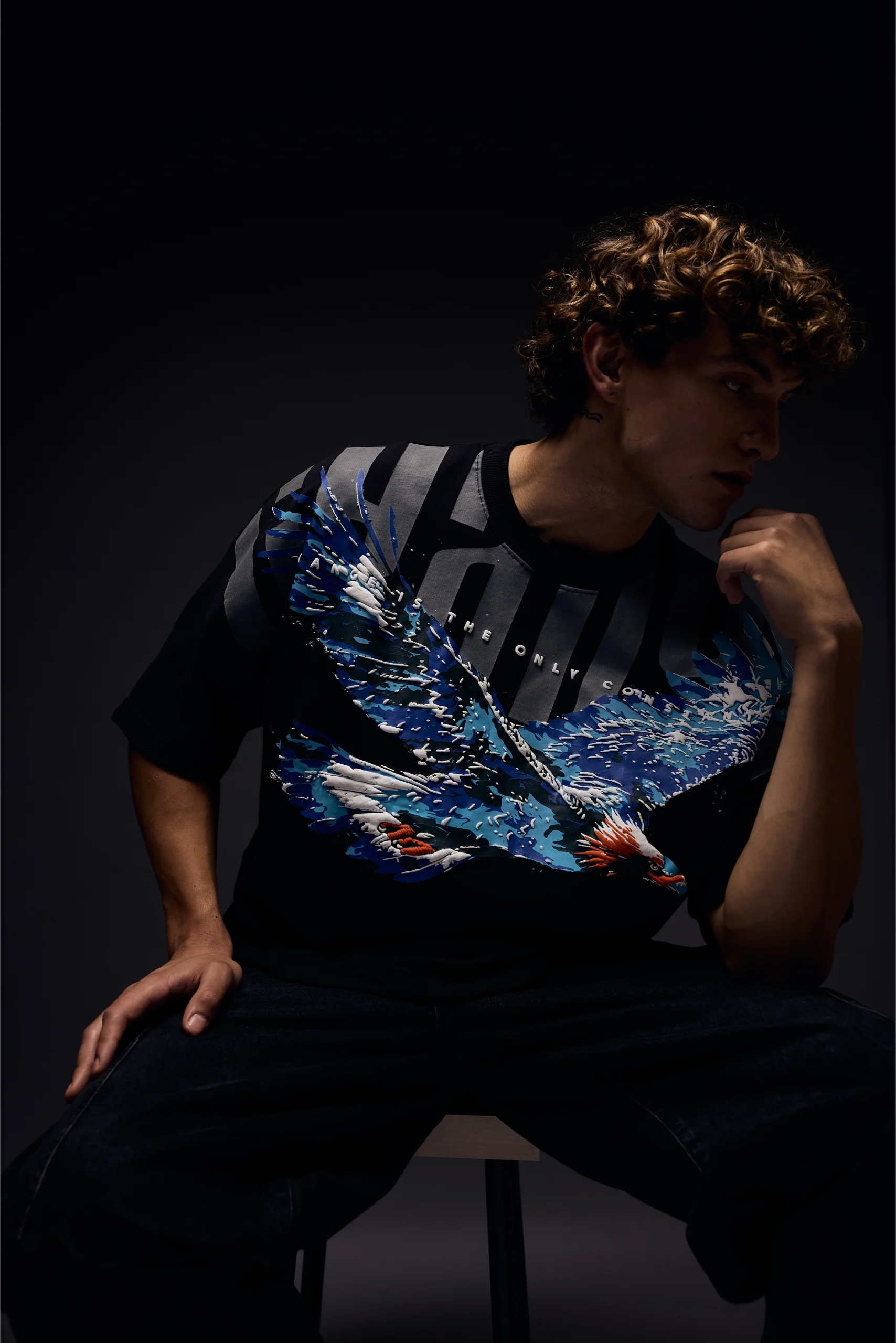 Sky Walker Black Oversized T-Shirt - Image 9