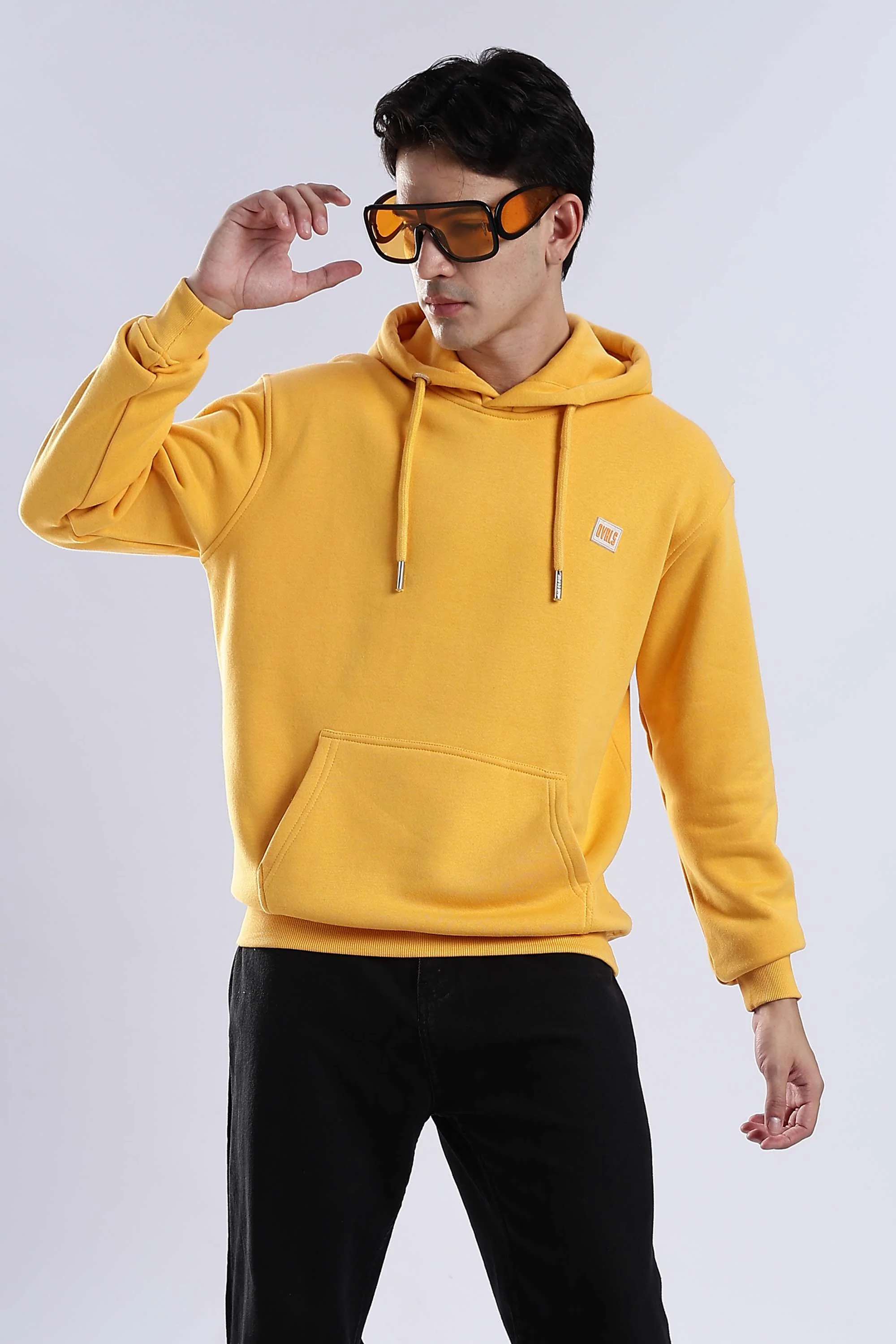 Yellow Plain Hoodie - Image 12