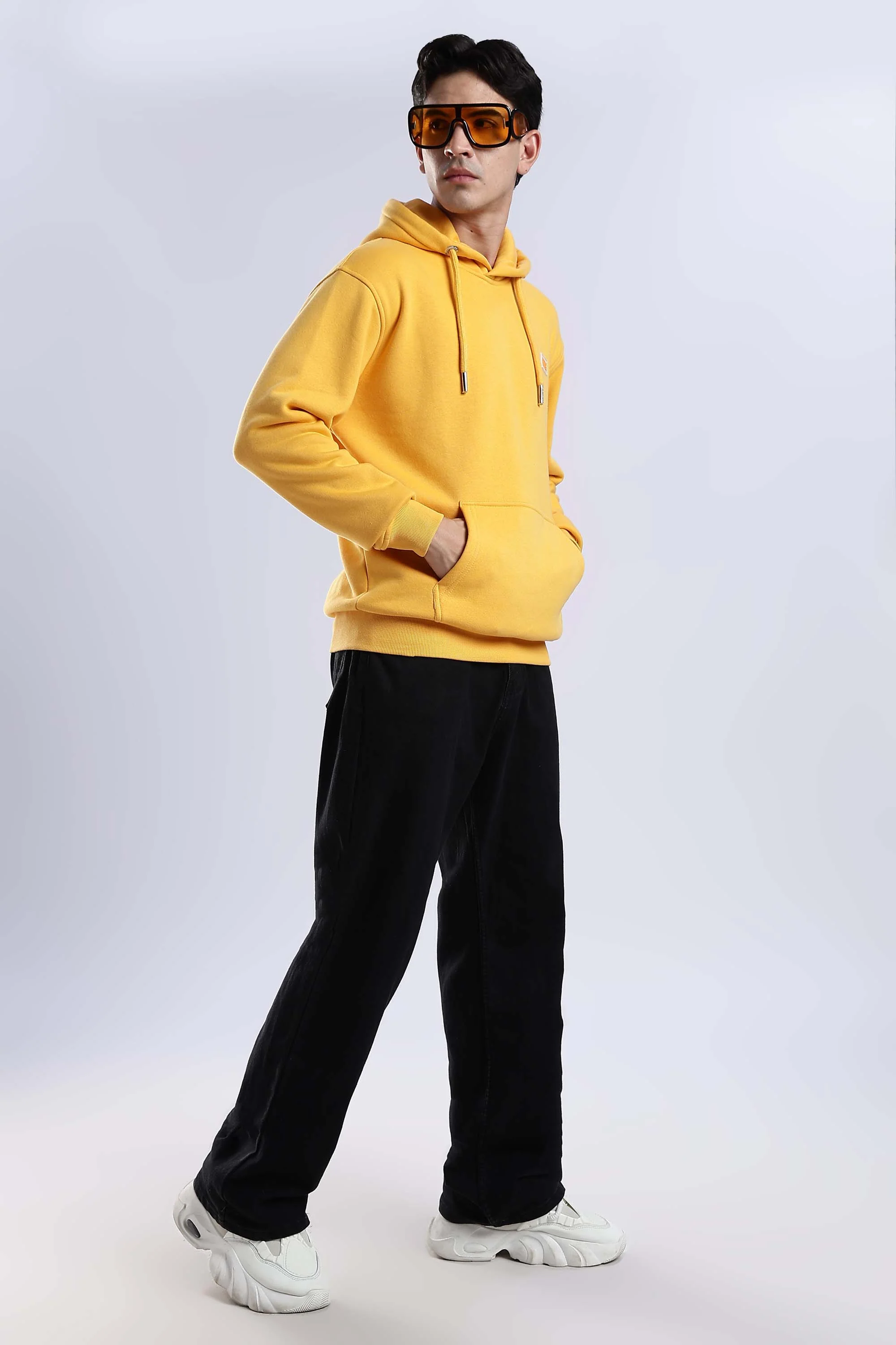 Yellow Plain Hoodie - Image 14