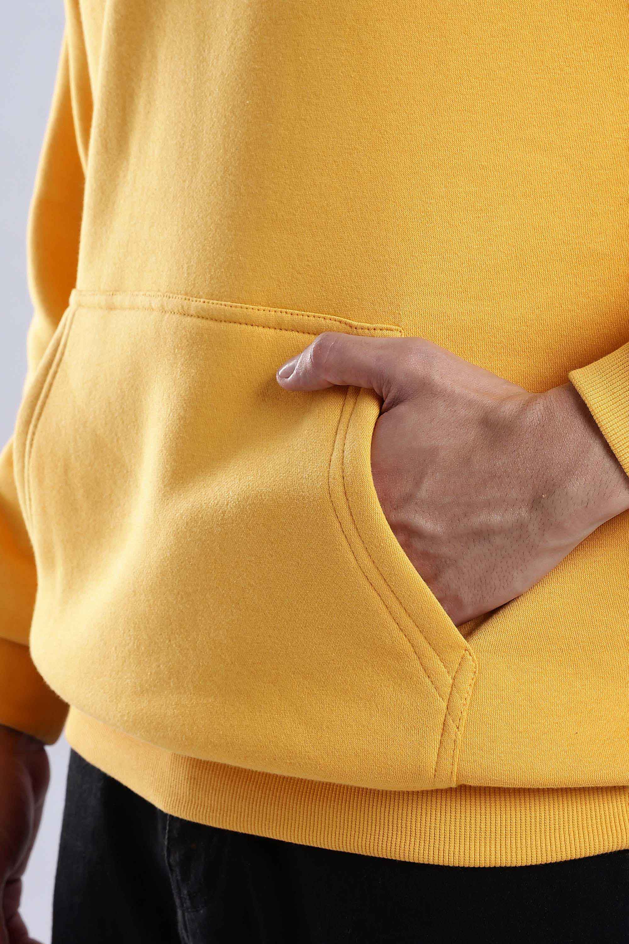 Yellow Plain Hoodie - Image 4