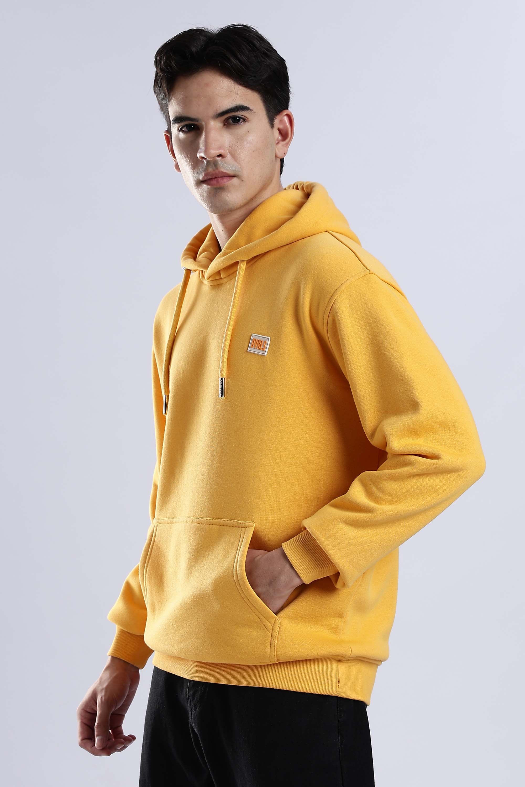 Yellow Plain Hoodie - Image 6