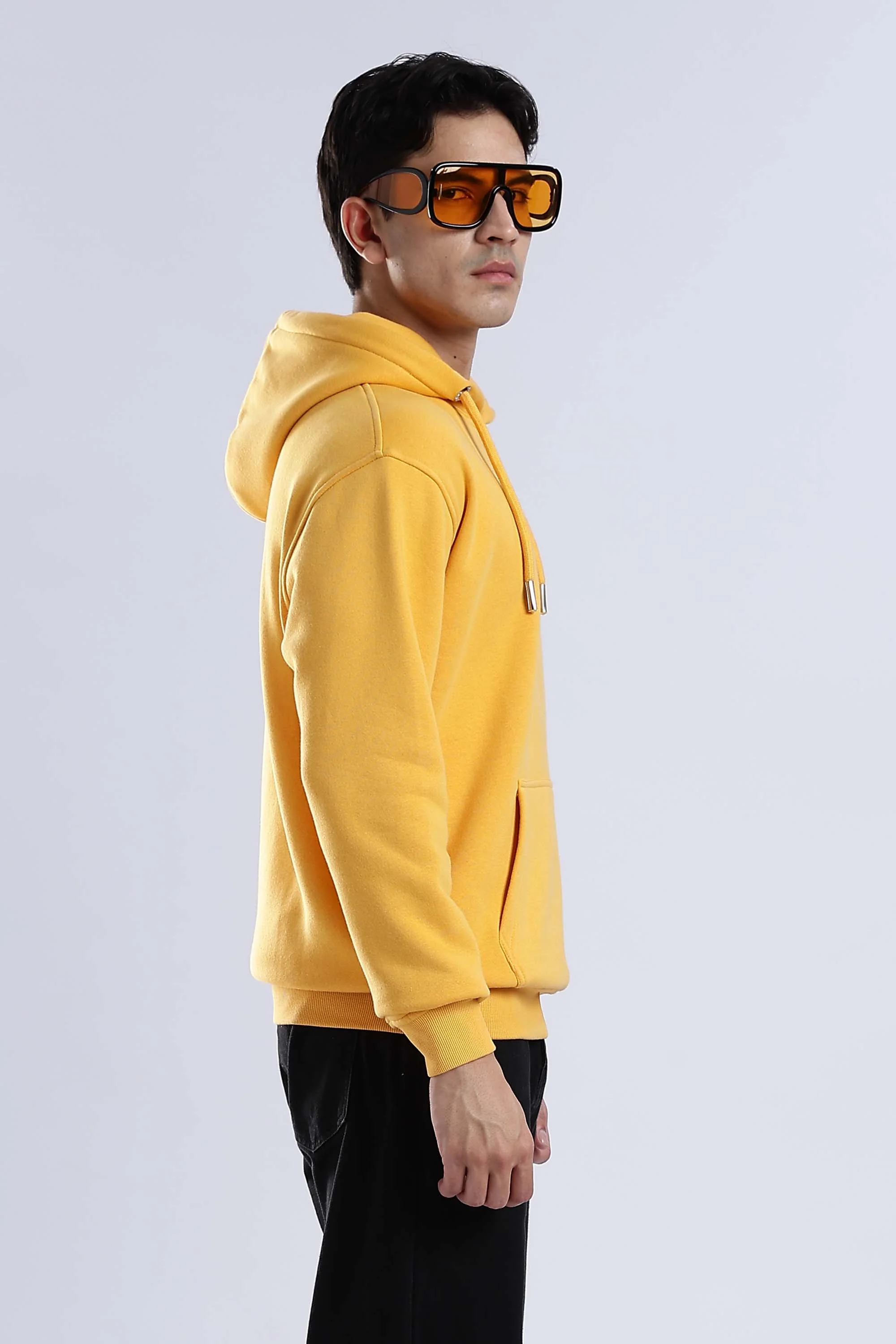 Yellow Plain Hoodie - Image 7